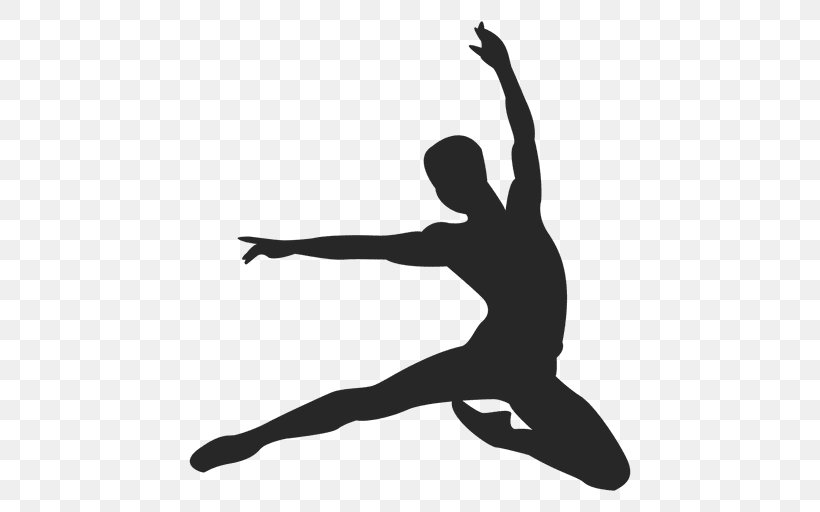 Modern Dance Silhouette Ballet Dancer, PNG, 512x512px, Modern Dance, Arm, Ballet, Ballet Dancer, Black And White Download Free