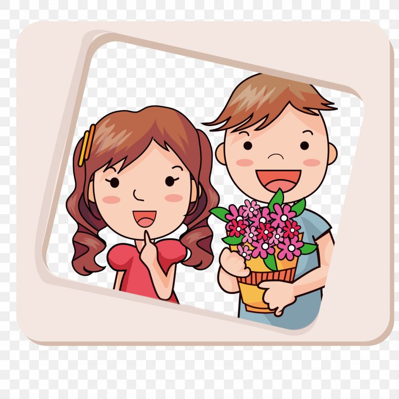 Cartoon Drawing Romance Love, PNG, 1500x1500px, Watercolor, Cartoon, Flower, Frame, Heart Download Free