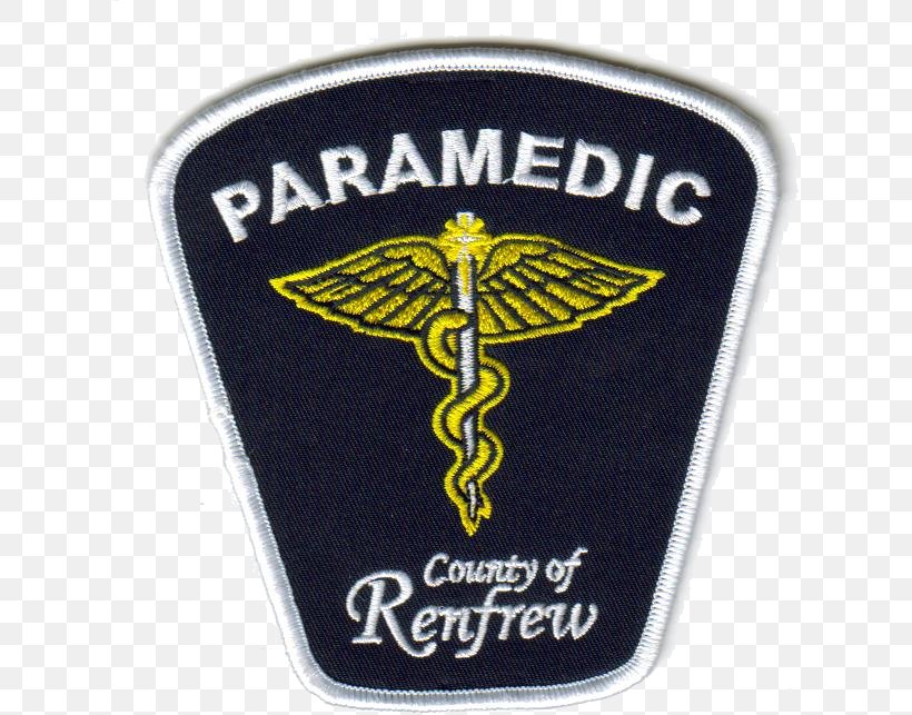 Flight Paramedic Lanark County Emergency Medical Services Renfrew County, PNG, 617x643px, Paramedic, Ambulance, Badge, Brand, Certified First Responder Download Free