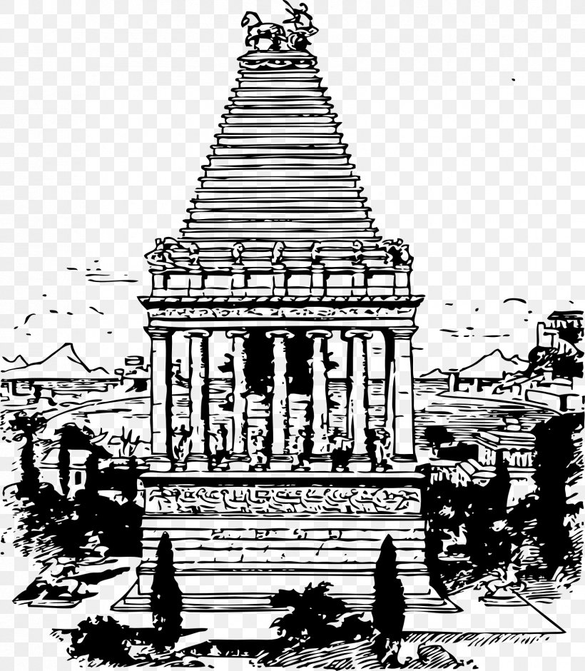Mausoleum At Halicarnassus Clip Art, PNG, 1674x1920px, Mausoleum At Halicarnassus, Ancient History, Black And White, Building, Chinese Architecture Download Free