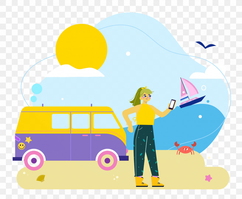 Seashore Day Vacation Travel, PNG, 2500x2059px, Vacation, Animation, Cartoon, Doodle, Drawing Download Free