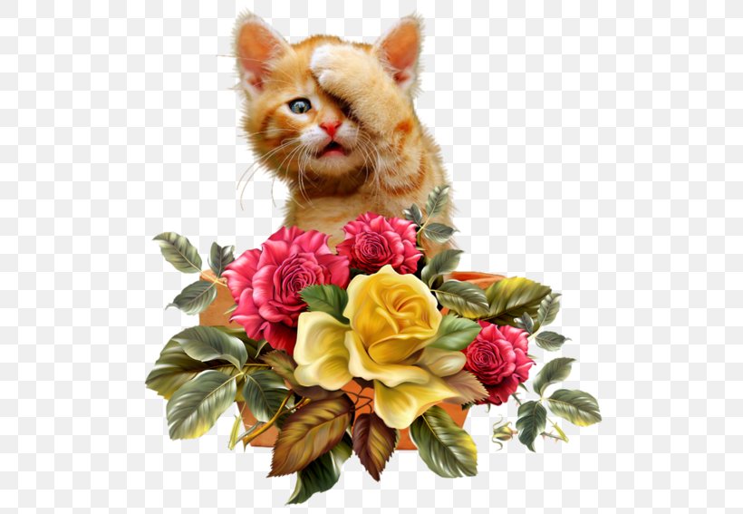 Floral Design Flower Bouquet Painting, PNG, 521x567px, Floral Design, Art, Carnivoran, Cat, Cat Like Mammal Download Free