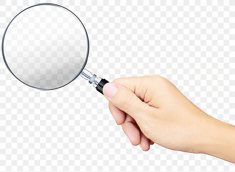 Magnifying Glass, PNG, 3000x2203px, Watercolor, Finger, Hand, Lens, Magnifier Download Free