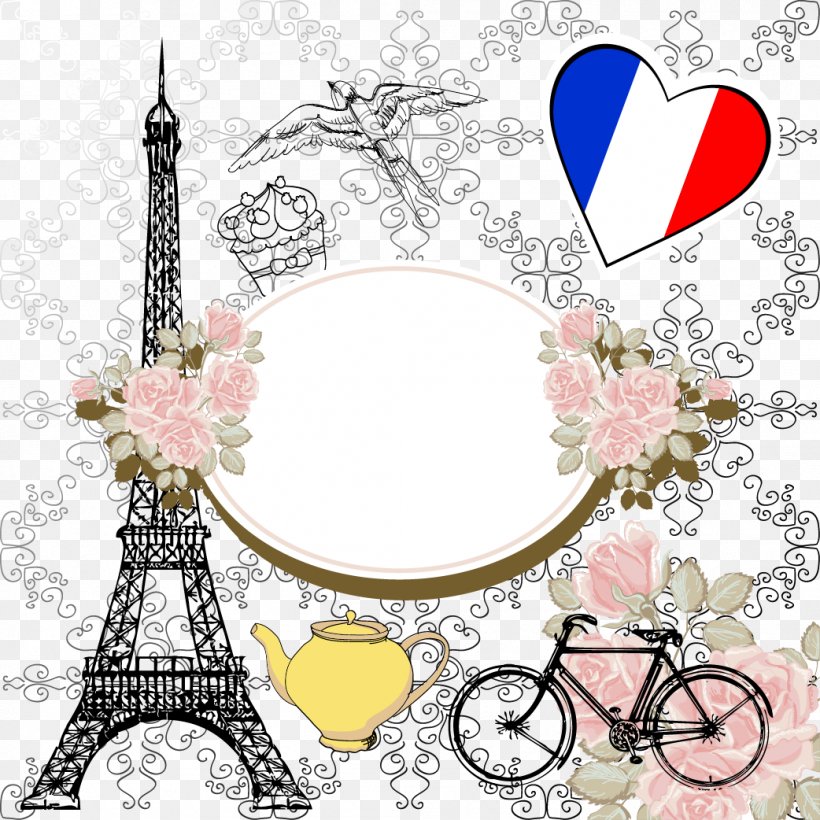 Eiffel Tower Bicycle Euclidean Vector, PNG, 1042x1042px, Eiffel Tower, Area, Art, Artwork, Bicycle Download Free