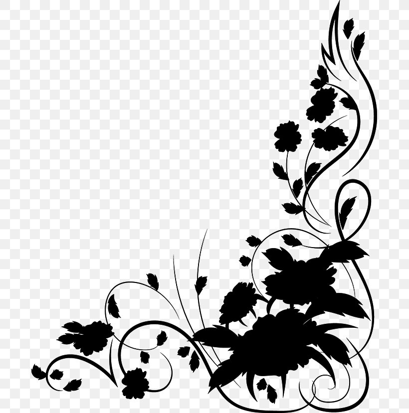 Illustration Clip Art Visual Arts Floral Design, PNG, 693x829px, Visual Arts, Art, Blackandwhite, Botany, Branch Download Free