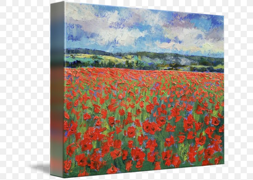 Poppy Painting Gallery Wrap Canvas Acrylic Paint, PNG, 650x582px, Poppy, Acrylic Paint, Art, Canvas, Common Poppy Download Free