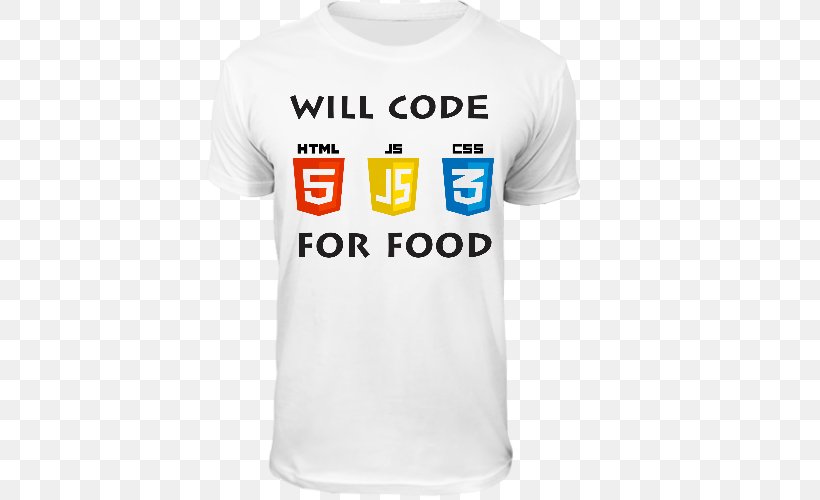 T-shirt Web Development Programming Language Computer Programming Web Page, PNG, 500x500px, Tshirt, Active Shirt, Brand, Cascading Style Sheets, Clothing Download Free