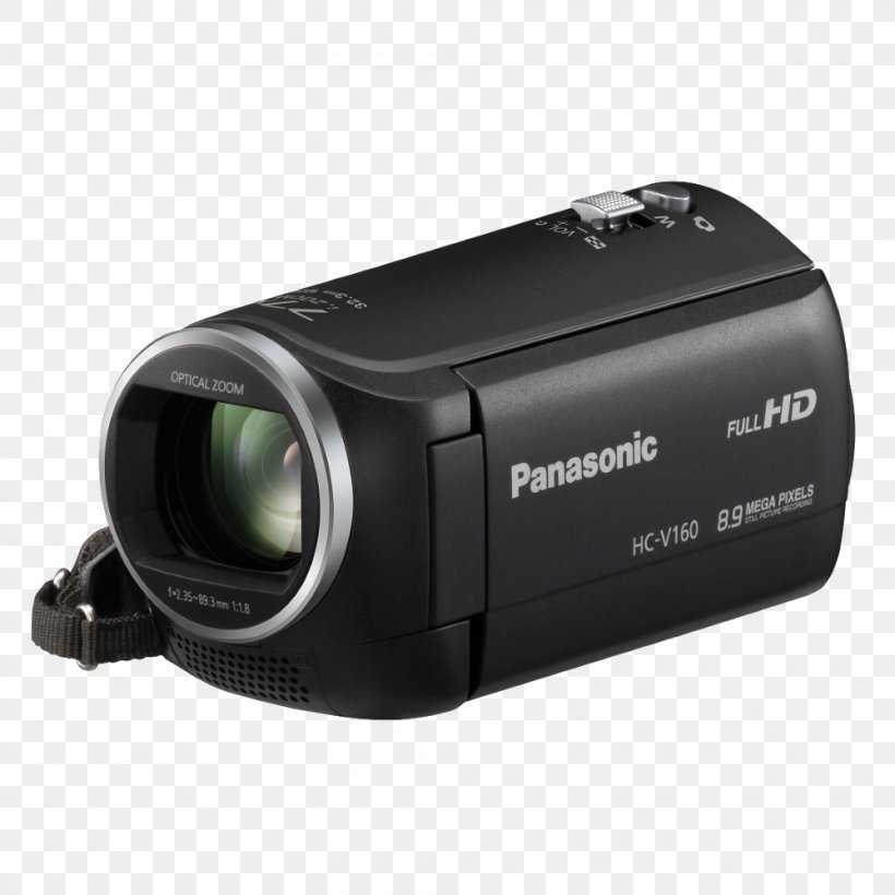 Panasonic HC-V160 Video Cameras 1080p Wide-angle Lens, PNG, 1000x1000px, Panasonic Hcv160, Avchd, Camera, Camera Lens, Cameras Optics Download Free