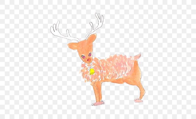 Reindeer Antelope Cartoon Illustration, PNG, 500x500px, Reindeer, Animal, Animal Figure, Antelope, Antler Download Free