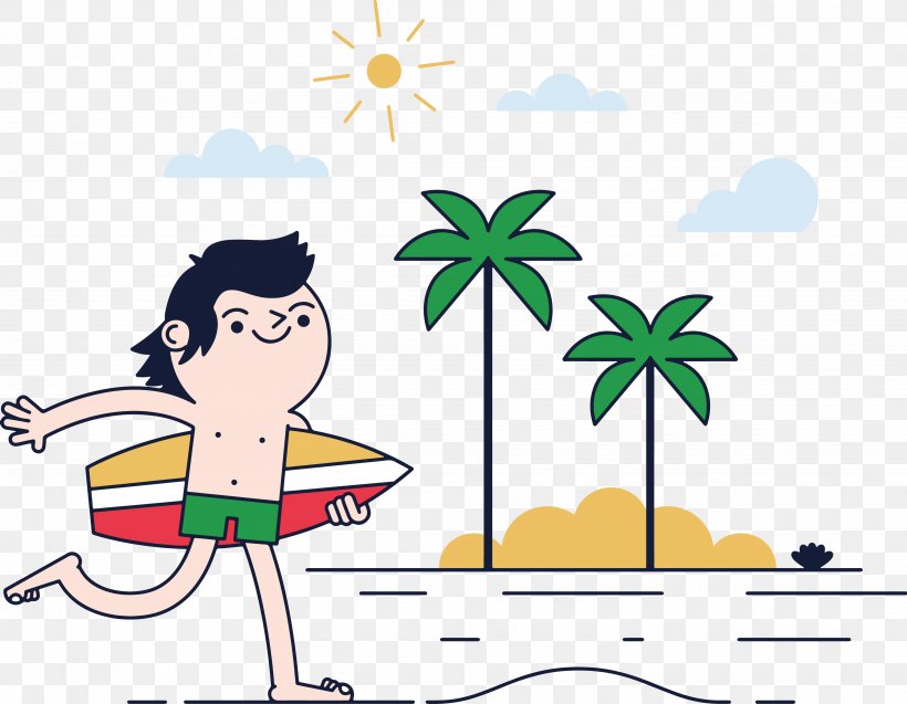 Surfing Illustration, PNG, 3878x3014px, Surfing, Area, Art, Cartoon, Fictional Character Download Free