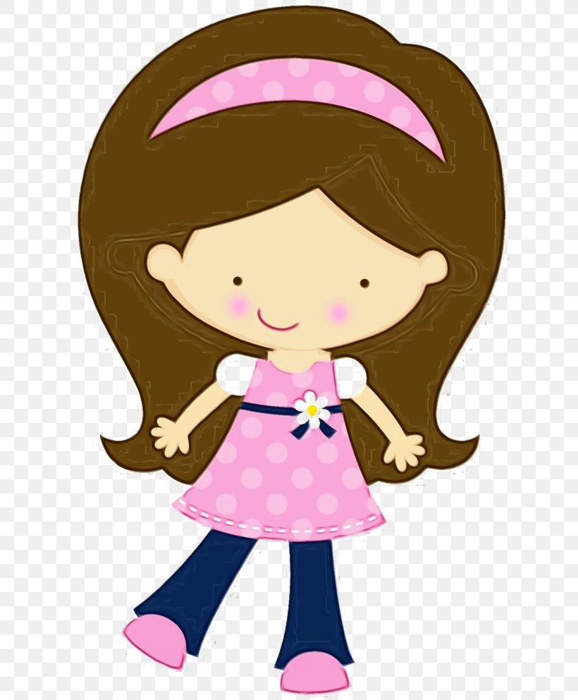Cartoon Pink Clip Art Cheek Brown Hair, PNG, 625x993px, Watercolor, Animation, Brown Hair, Cartoon, Cheek Download Free