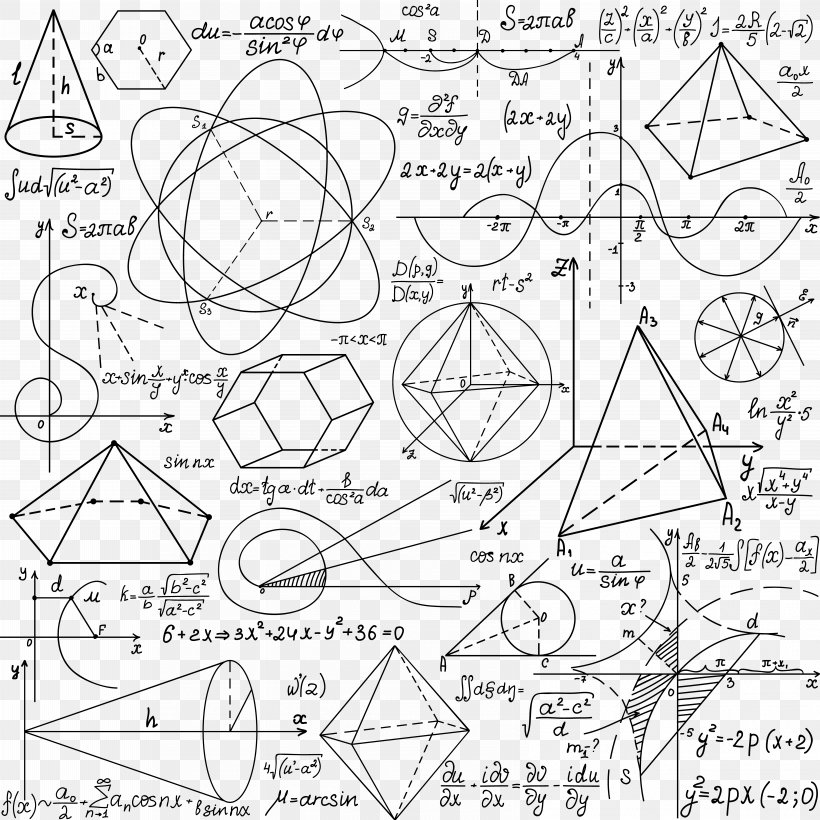 Mathematics Geometry Formula Euclidean Vector Equation, PNG, 6354x6354px, Mathematics, Algebra, Area, Artwork, Base Download Free