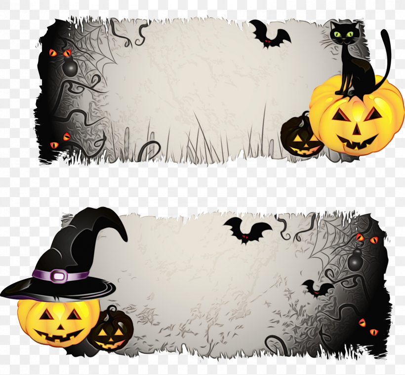 Pumpkin, PNG, 1584x1471px, Watercolor, Bat, Black Cat, Calabaza, Fictional Character Download Free