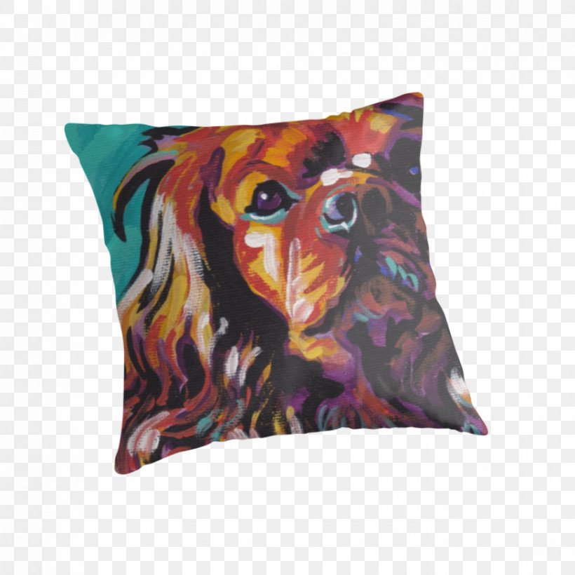 Cavalier King Charles Spaniel Dog Breed Throw Pillows, PNG, 875x875px, Cavalier King Charles Spaniel, Animal, Art, Breed, Cushion Download Free