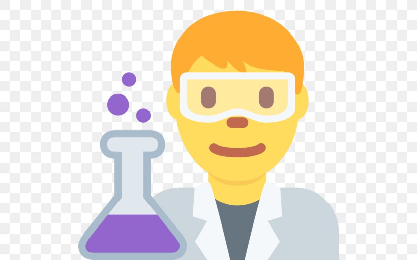 Emojipedia Science Scientist Technology, PNG, 512x512px, Emoji, Biologist, Cartoon, Cheek, Chemist Download Free