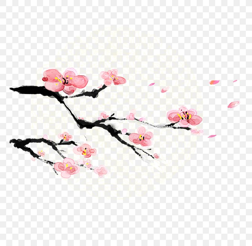 Plum Blossom Ink Wash Painting Download, PNG, 800x800px, Plum Blossom, Art, Blossom, Branch, Cherry Blossom Download Free