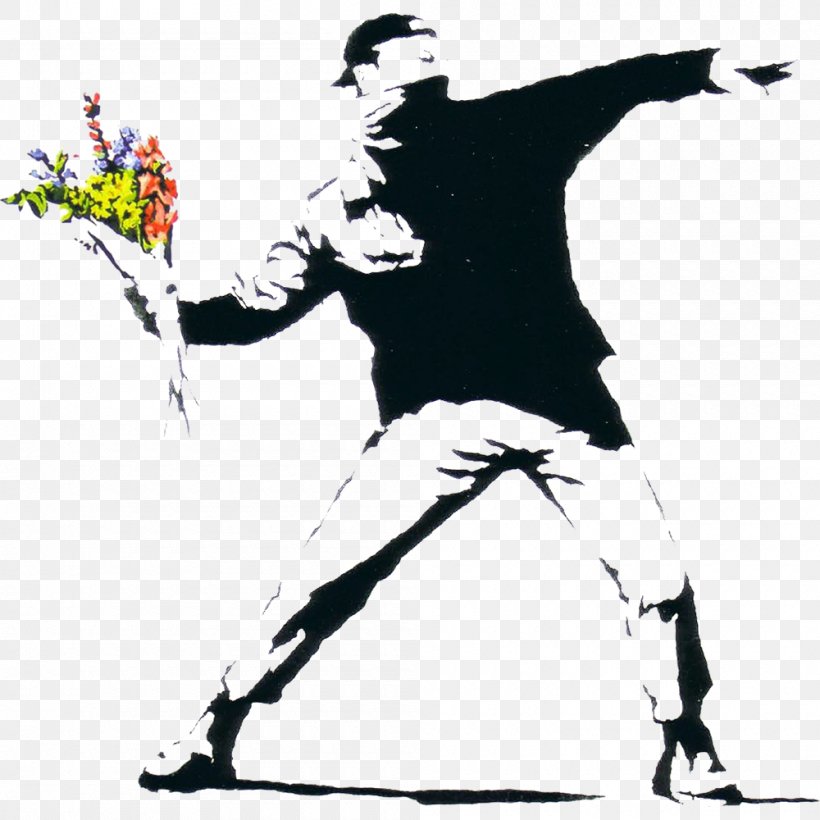 Banksy Graffiti Street Art Artist Stencil, PNG, 1000x1000px, Banksy, Art, Artist, Black And White, Canvas Download Free