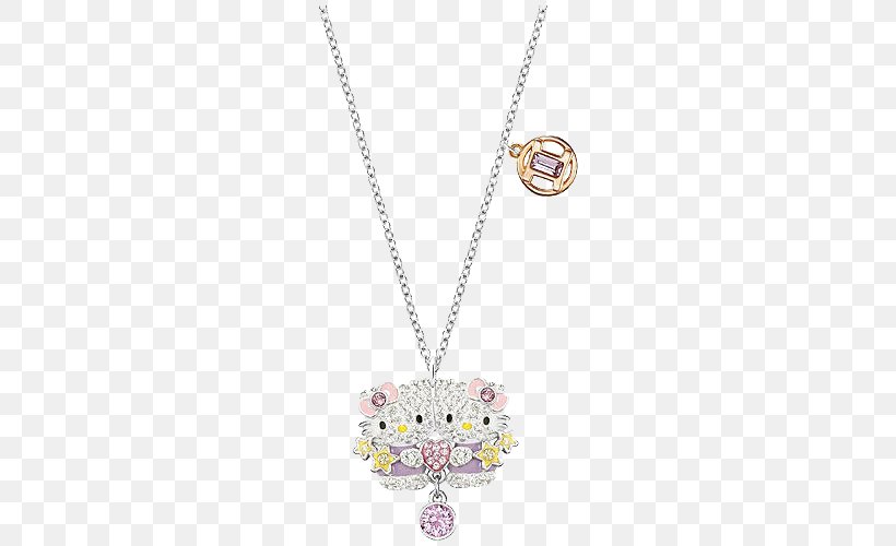 Pendant Hello Kitty Earring Swarovski AG Necklace, PNG, 600x500px, Pendant, Birthstone, Body Jewelry, Bracelet, Chain Download Free