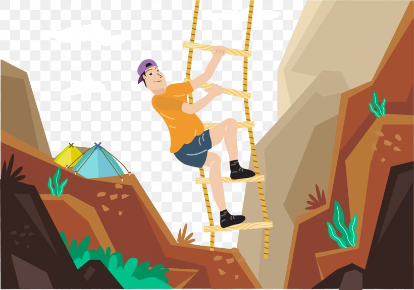 Climbing Cartoon Mountaineering Illustration, PNG, 1403x984px, Climbing, Adventure, Art, Cartoon, Climbing Wall Download Free