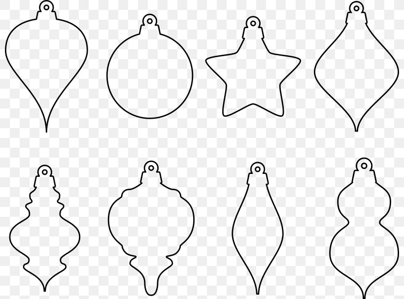 Christmas Ornament Christmas Decoration Clip Art, PNG, 800x607px, Christmas Ornament, Area, Artwork, Ball, Black And White Download Free