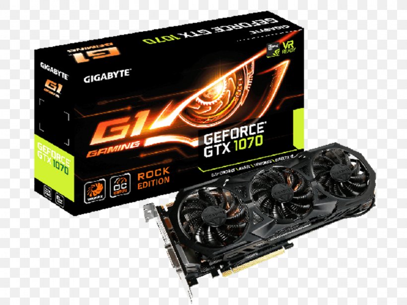 Graphics Cards & Video Adapters NVIDIA GeForce GTX 1070 GDDR5 SDRAM Gigabyte Technology, PNG, 1280x960px, Graphics Cards Video Adapters, Computer Component, Computer Cooling, Computer Hardware, Electronic Device Download Free