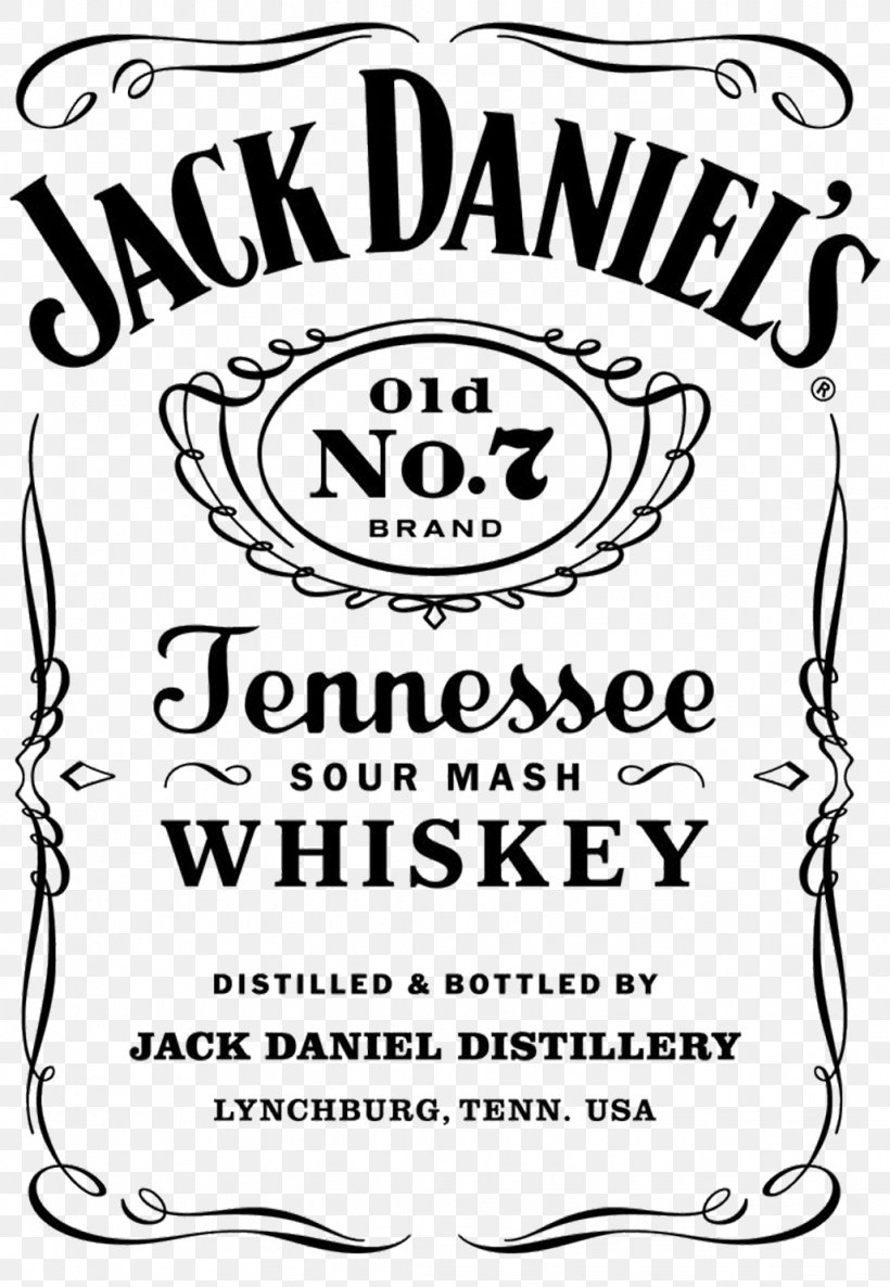 Jack Daniel's Rye Whiskey Logo, PNG, 1028x1488px, Whiskey, Area, Black And White, Bottle, Brand Download Free