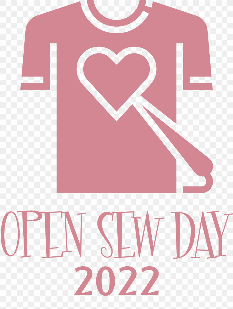 Open Sew Day Sew Day, PNG, 2264x3000px, Tshirt, Heart, Line, Logo, Meter Download Free