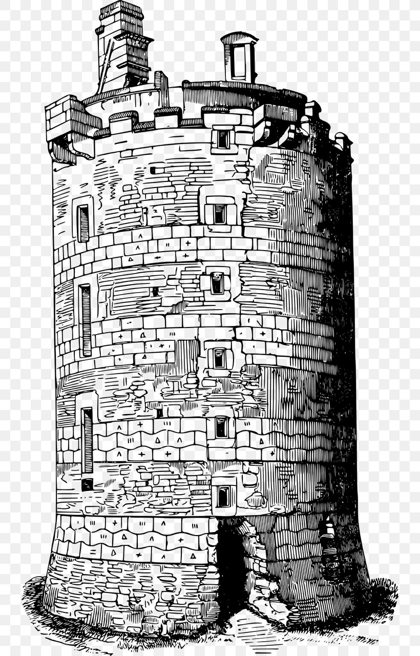 Castle Clip Art, PNG, 736x1280px, Castle, Black And White, Building, Facade, Fortification Download Free