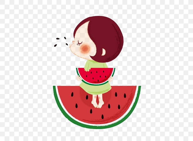 Watermelon Eating Summer, PNG, 425x600px, Watercolor, Cartoon, Flower, Frame, Heart Download Free