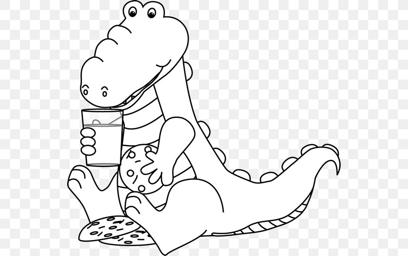 Black And White Alligator Crocodile Drawing Clip Art, PNG, 550x515px, Watercolor, Cartoon, Flower, Frame, Heart Download Free