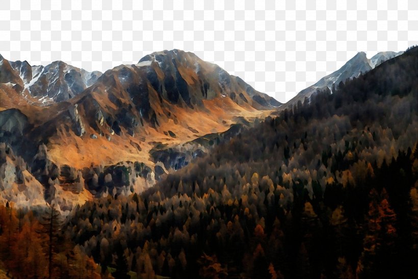 Mountainous Landforms Mountain Nature Mountain Range Wilderness, PNG, 1880x1255px, Watercolor, Highland, Hill, Mountain, Mountain Range Download Free