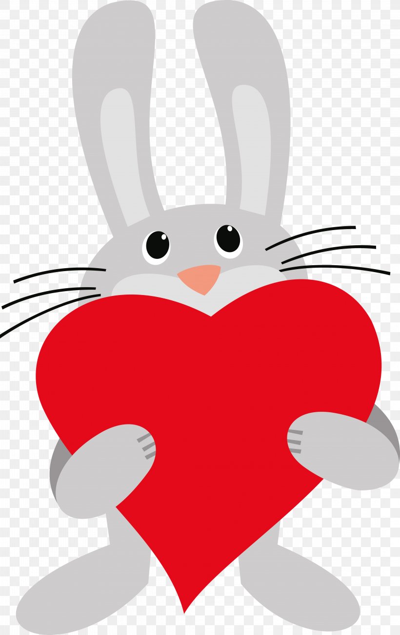 Easter Bunny Rabbit Heart Clip Art, PNG, 4260x6755px, Watercolor, Cartoon, Flower, Frame, Heart Download Free