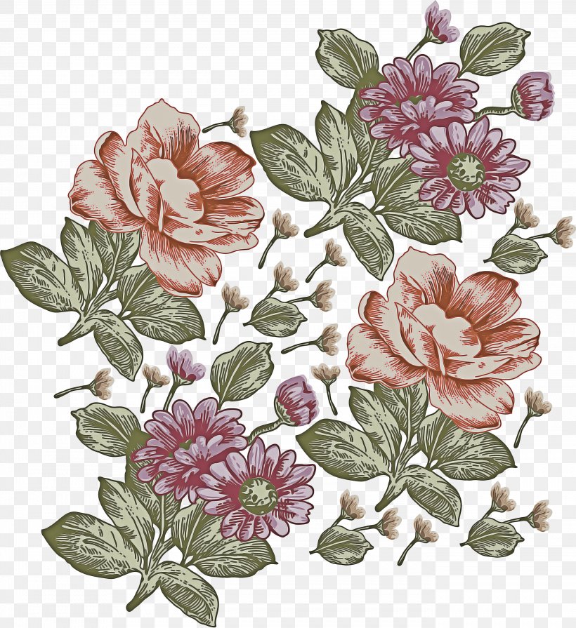 Floral Flower Background, PNG, 2747x3000px, Flower, Aster, Blume, Drawing, Engraving Download Free