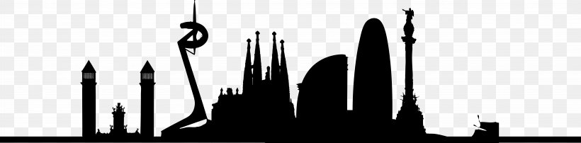 Silhouette Barceline Panaderías S.L. Desktop Wallpaper, PNG, 8333x2057px, Silhouette, Barcelona, Black And White, Brand, Camera Download Free