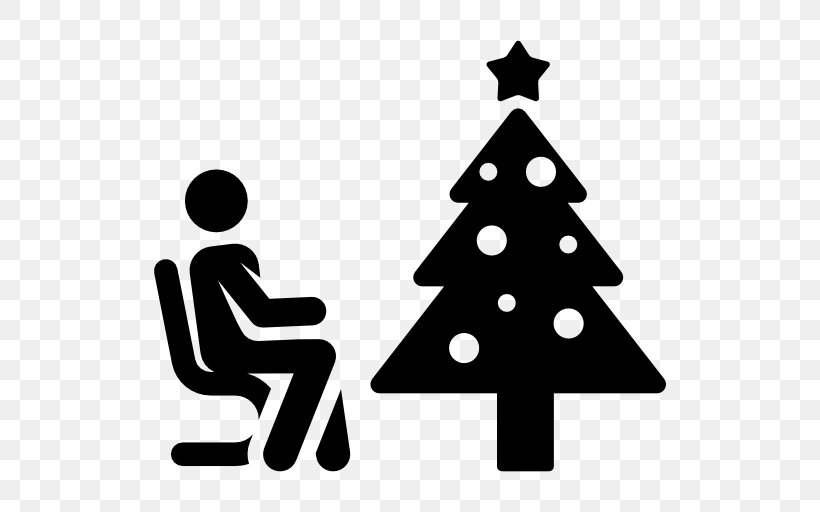 Christmas Tree Christmas And Holiday Season Clip Art, PNG, 512x512px, Christmas Tree, Black And White, Christmas, Christmas And Holiday Season, Christmas Decoration Download Free