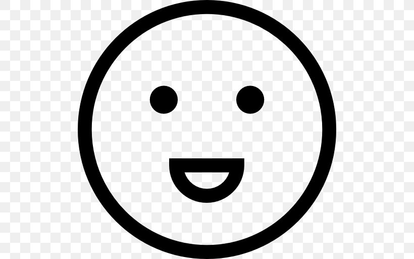 Emoticon Smiley, PNG, 512x512px, Emoticon, Area, Black And White, Emotion, Face Download Free