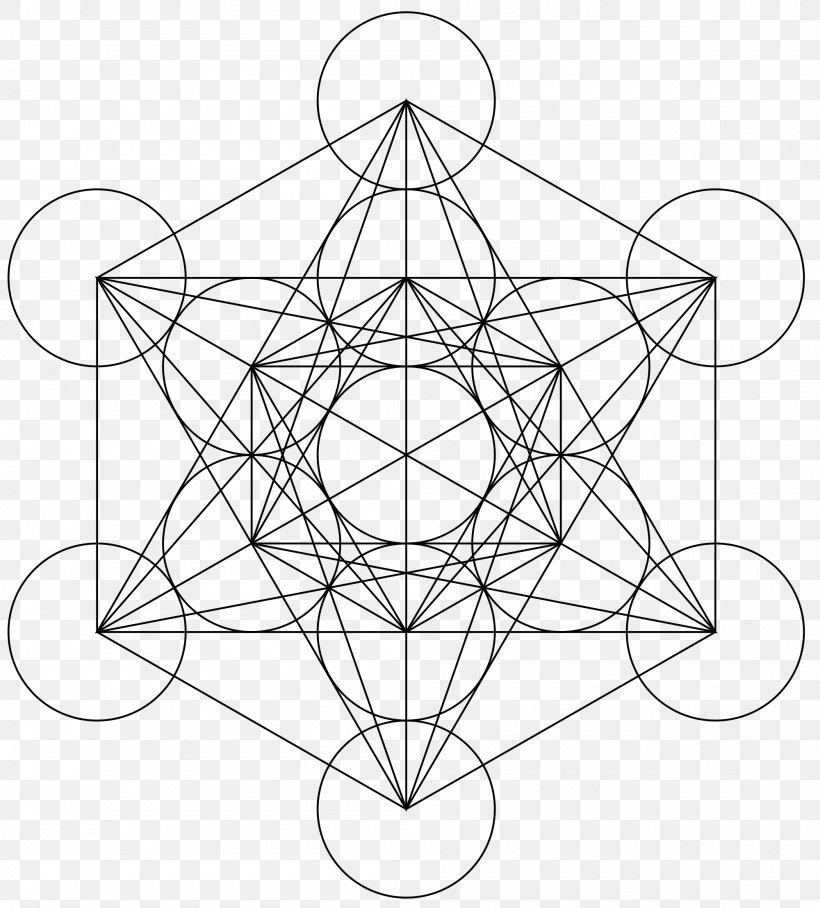Metatron's Cube Overlapping Circles Grid Sacred Geometry, PNG, 2000x2216px, Metatron, Area, Artwork, Black And White, Cube Download Free