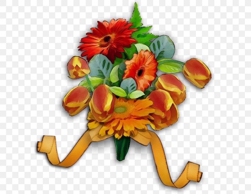Orange, PNG, 625x632px, Watercolor, Bouquet, Cut Flowers, Flower, Gerbera Download Free