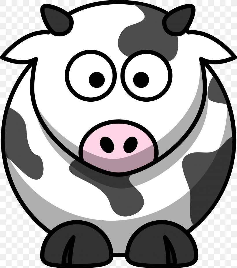 Cattle Cartoon Drawing Clip Art, PNG, 2827x3200px, Cattle, Artwork, Black And White, Cartoon, Dairy Cattle Download Free