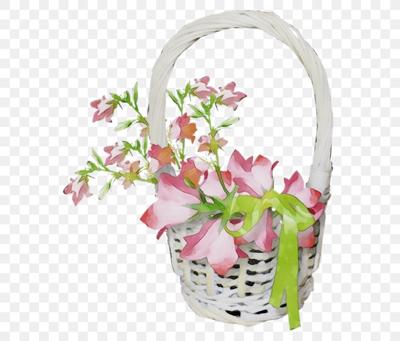 Flower Pink Cut Flowers Plant Flowerpot, PNG, 600x699px, Watercolor, Basket, Cut Flowers, Flower, Flower Girl Basket Download Free