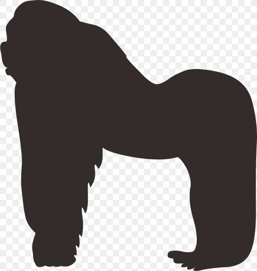 Gorilla Orangutan Silhouette, PNG, 905x957px, Gorilla, Architecture, Black, Black And White, Carnivoran Download Free