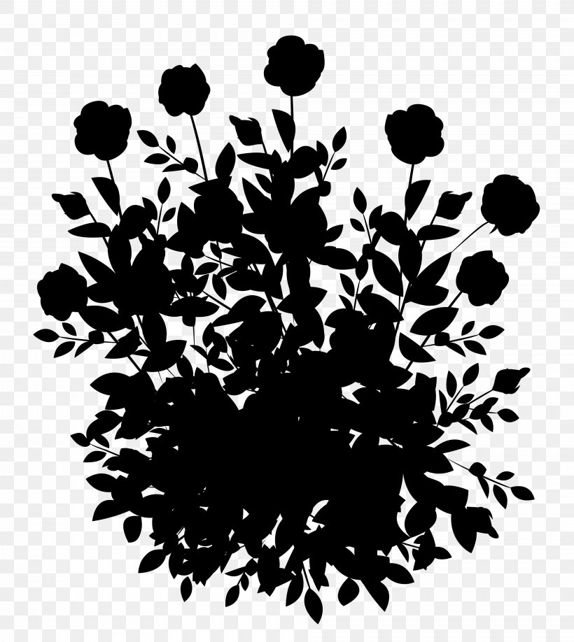Pattern Font Silhouette Leaf Flowering Plant, PNG, 3813x4269px, Silhouette, Art, Black M, Blackandwhite, Botany Download Free