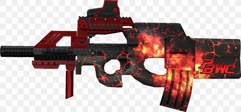 Point Blank FN P90 Weapon Garena Firearm, PNG, 1600x743px, Watercolor, Cartoon, Flower, Frame, Heart Download Free