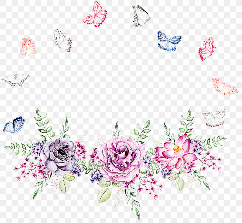 Floral Design, PNG, 1500x1388px, Pink, Butterfly, Floral Design, Flower, Plant Download Free