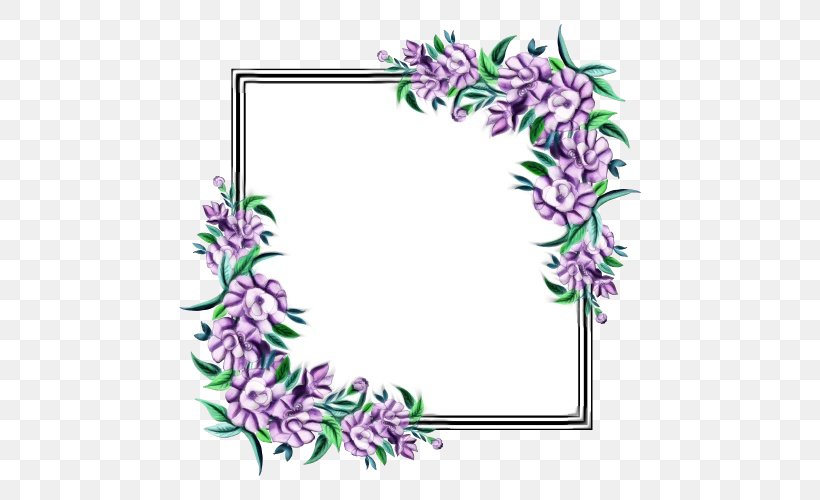 Watercolor Flowers Frame, PNG, 500x500px, Watercolor, Cut Flowers, Floral Design, Flower, Leaf Download Free