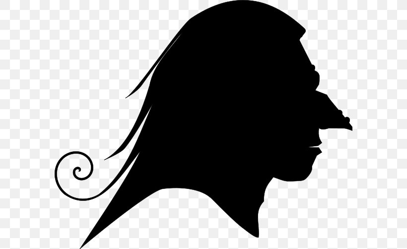 Silhouette Witchcraft Clip Art, PNG, 600x502px, Silhouette, Black, Black And White, Face, Facial Expression Download Free