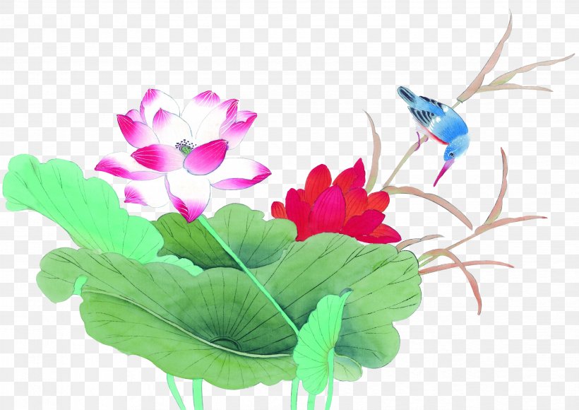 Bird Ink Wash Painting Nelumbo Nucifera Chinese Painting Gongbi, PNG, 4683x3317px, Bird, Art, Birdandflower Painting, Black And White, Chinese Painting Download Free