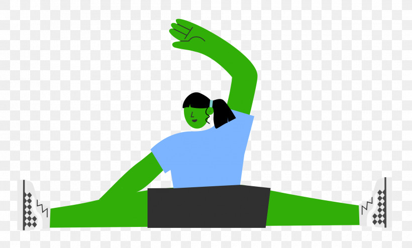 Sitting Floor Stretching Sports, PNG, 2500x1507px, Sports, Cartoon, Comics, Drawing, Logo Download Free