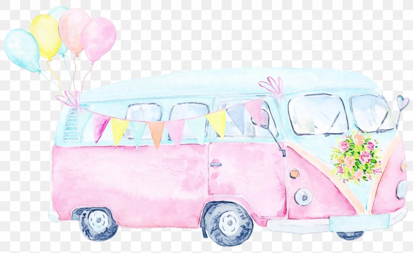 Pink Vehicle Transport Car Van, PNG, 2264x1389px, Watercolor, Car, Family Car, Paint, Pink Download Free