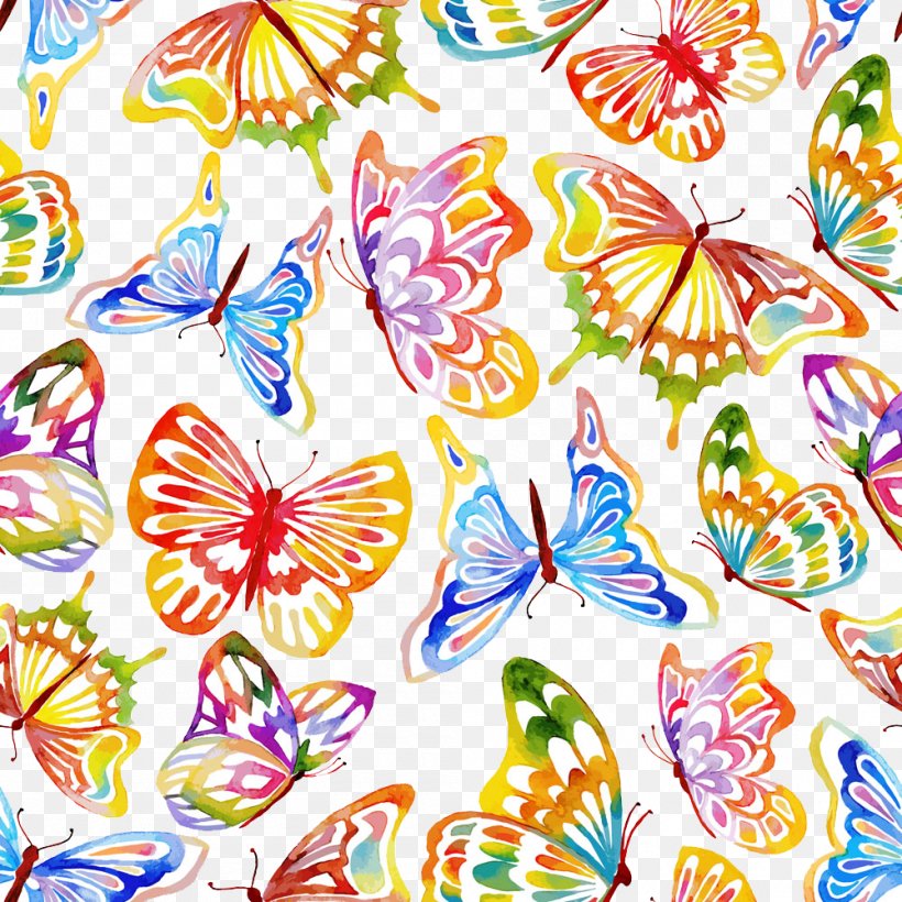 Butterfly Photography Illustration, PNG, 1000x1000px, Butterfly, Brush Footed Butterfly, Color, Drawing, Insect Download Free